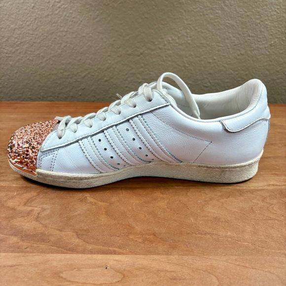 Adidas Superstar 80s 3D Metal Rose Gold Toe Trainer Sneakers, Womens size 7.5 - Picture 3 of 12